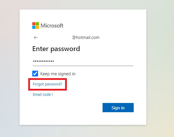 hotmail-forget-password
